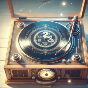 アニメ『ネгаポジアングラー』の主題歌を象徴する、レコードプレーヤーとレコード盤