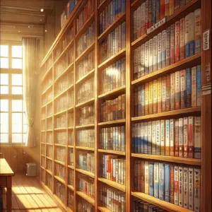 『ハニーレモンソーダ』の物語の深さを象徴する、光が差し込む図書館の風景。