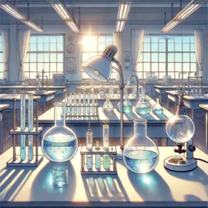 『ハニーレモンソーダ』の演出や作画の分析をイメージさせる、光が綺麗な理科室のイラスト。