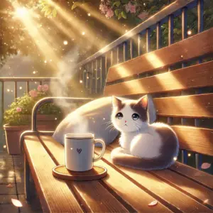 アニメ『猫に転生したおじさん』の声優陣を象徴する、スポットライトに照らされるアンティークマイク