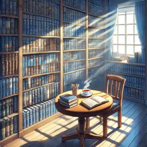 VODラボひとみのコンセプトを表現した、光あふれる図書館の風景