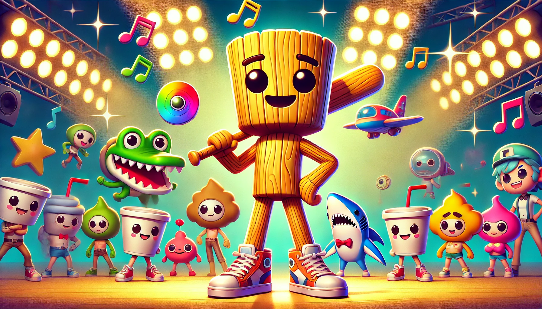 トゥントゥントゥンサフールのキャラクター（Tung、Tralalero、The Cuppets）が楽しそうに踊るアイキャッチ画像