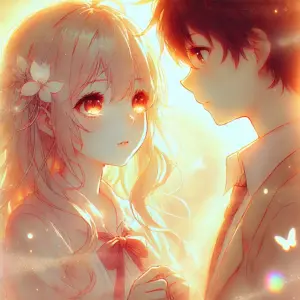 『永久のユウグレ』1話あらすじのイラスト。アキラと見つめ合うユウグレ。トワサにそっくりな彼女の存在がアキラの心を揺さぶる。